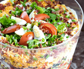 Chicken bacon ranch layer salad